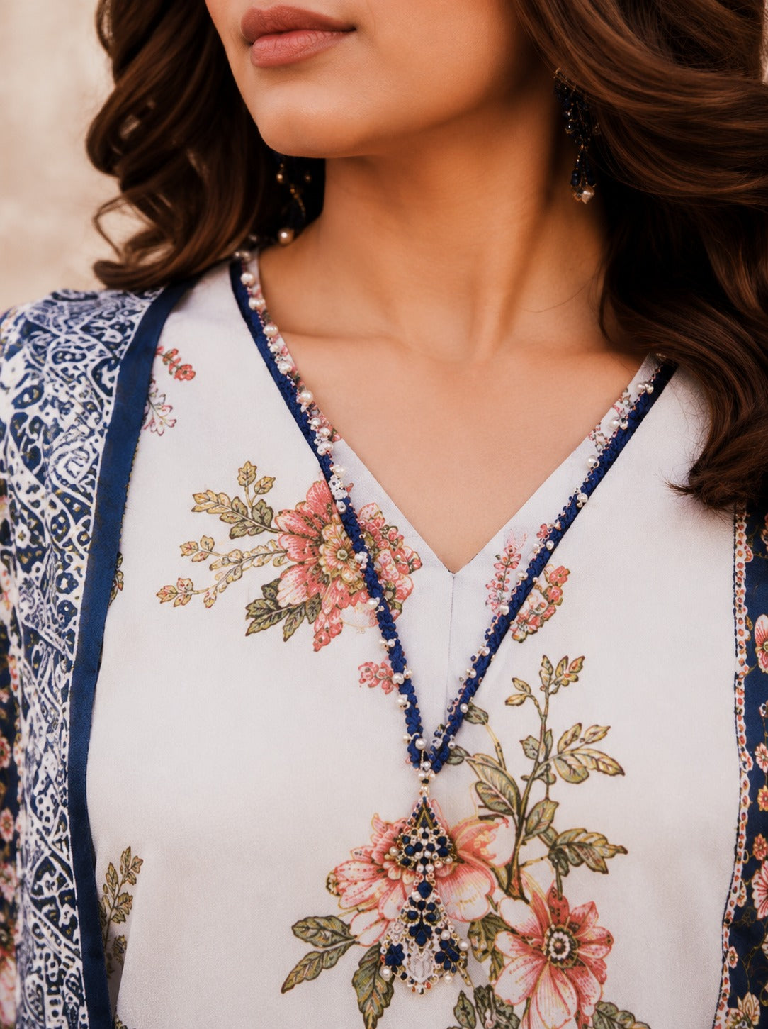 Ivory Blossom Elegance Printed Lawn Suit – 3 Piece
