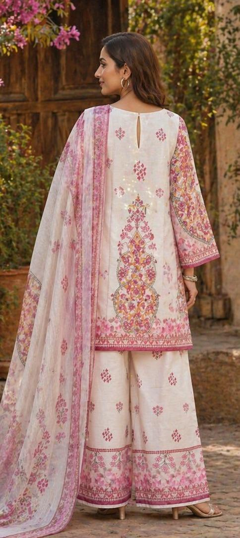 Blush Petal Grace Lawn Suit – 3 Piece