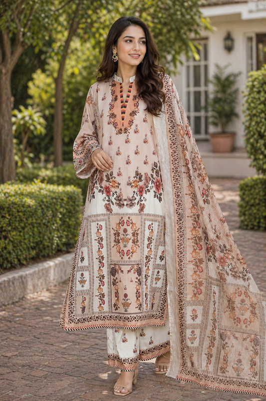 Autumn Muse Printed Lawn Suit – 3 Piece