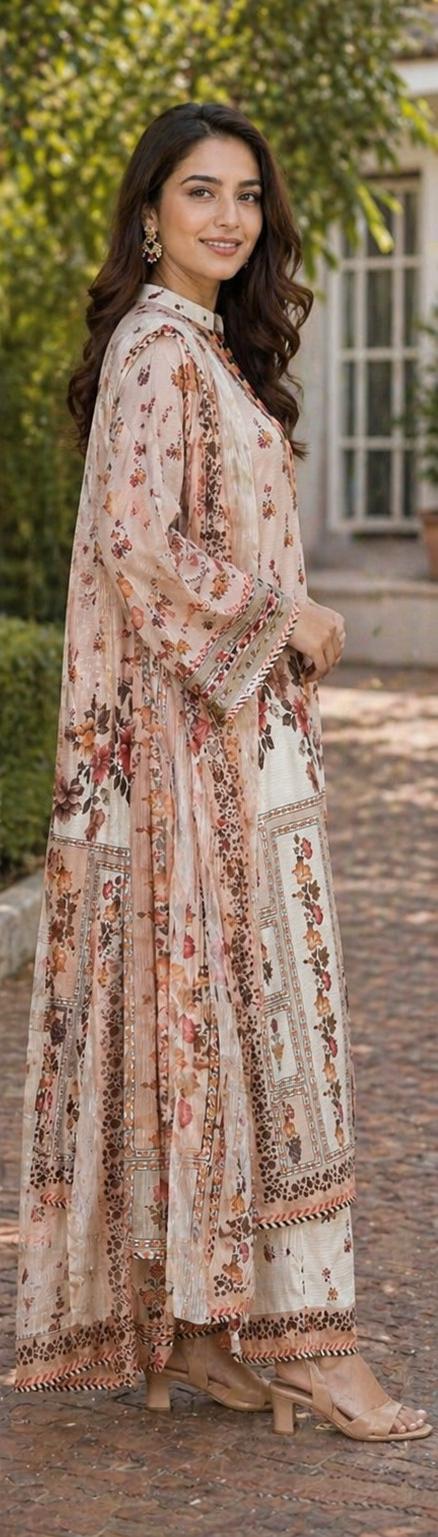 Autumn Muse Printed Lawn Suit – 3 Piece