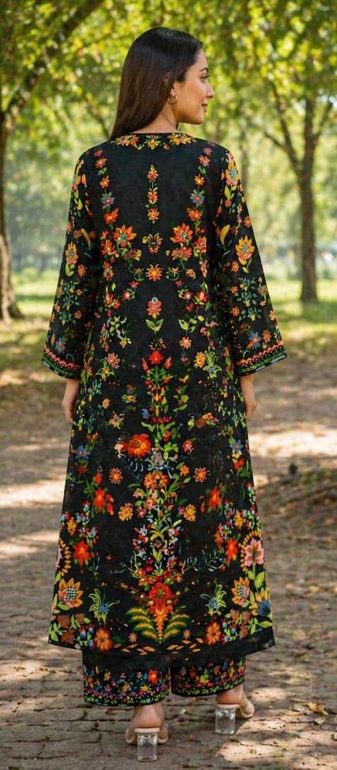 Midnight Bloom Embroidered Lawn 2-Piece Set