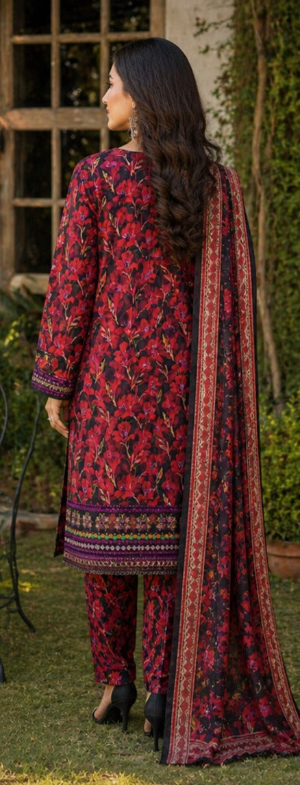 Midnight Crimson Floral Luxe Suit