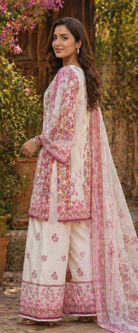 Blush Petal Grace Lawn Suit – 3 Piece