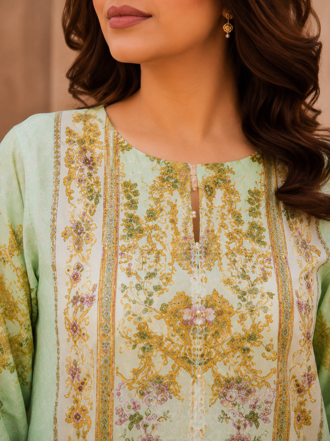 Mint Blossom Luxury Printed Lawn Suit – 3 Piece