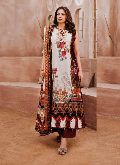 Royal Blossom Printed Lawn Suit – 3 Piece Unstitched