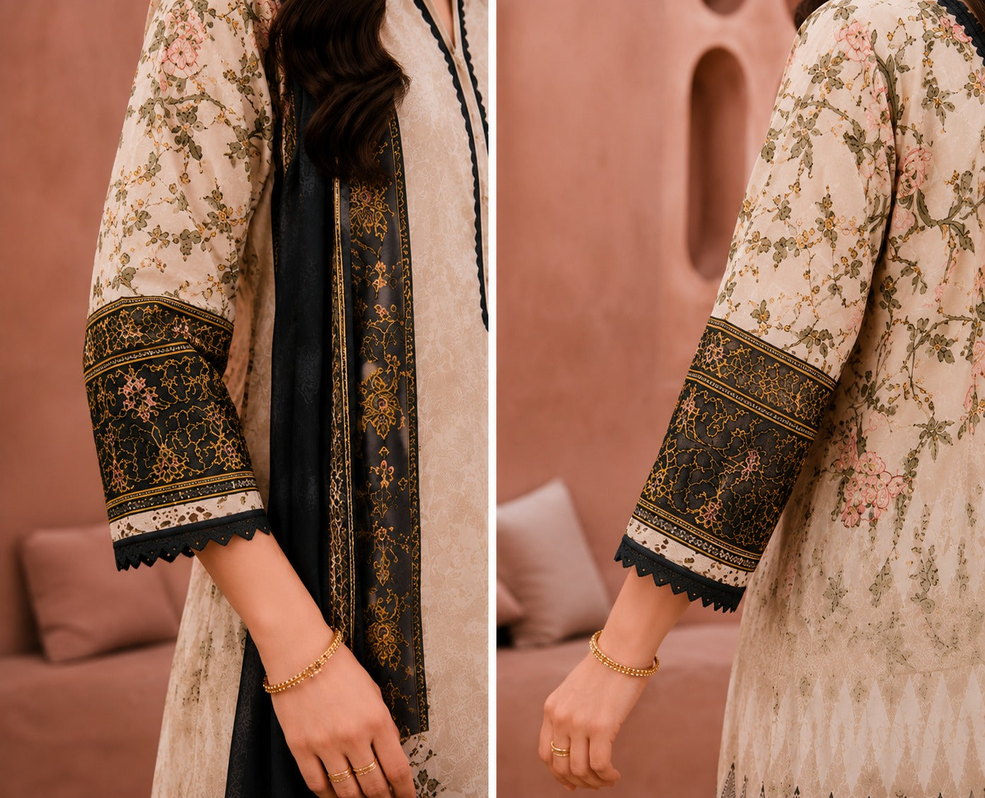 Noir Elegance Printed Lawn Suit – 3 Piece Unstitched