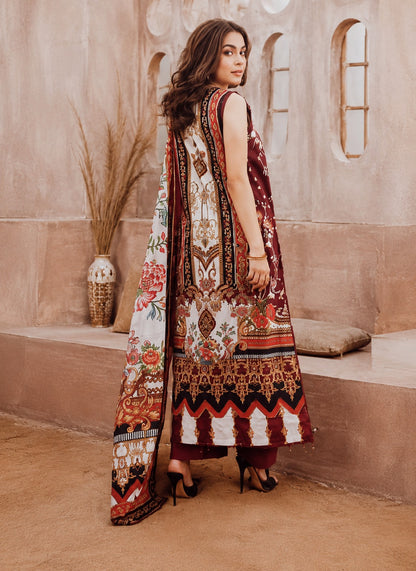 Royal Blossom Printed Lawn Suit – 3 Piece Unstitched